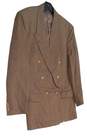 Mens Brown Plaid Long Sleeve Notch Collar Blazer Jacket Size 40/33R image number 3