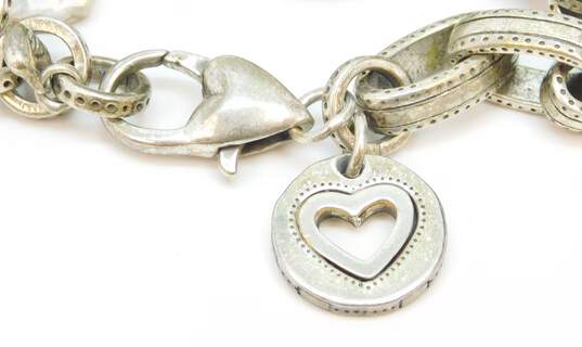 Brighton Designer Silver Tone Open Heart Charm On Bracelet 46.4g image number 3
