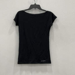 NWT Womens Black Graphic Print Short Sleeve Pullover T-Shirt Size M alternative image