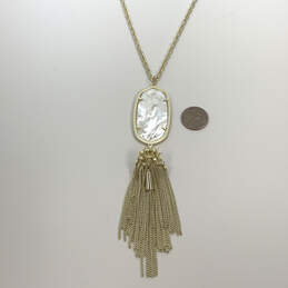Designer Kendre Scott Gold-Tone Mother Of Pearl Tassel Pendant Necklace alternative image