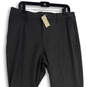 NWT Womens Gray Flat Front Slash Pocket Straight Leg Dress Pants Sz 14 Tall image number 1