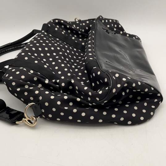 Kate Spade New York Womens Black White Polka Dot Double Strap Diaper Bag image number 4