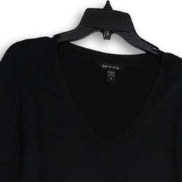 NWT Womens Black V-Neck Long Sleeve Knit Pullover Sweater Size Medium