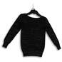 Womens Black Round Neck Tight-Knit Long Sleeve Pullover Sweater Size Small image number 2