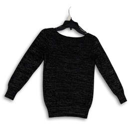 Womens Black Round Neck Tight-Knit Long Sleeve Pullover Sweater Size Small alternative image