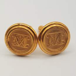 Vintage Goldtone -M- Monogram Logo Cufflinks