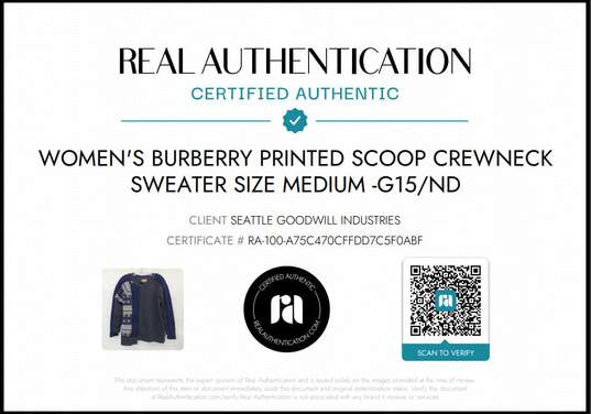 Burberry Printed Scoop Crewneck Sweater Size M Womens' AUTHENTICATED image number 5