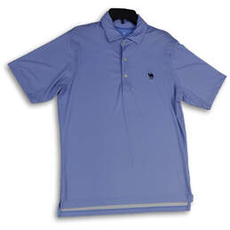 NWT Mens Blue Polka Dot Spread Collar Short Sleeve Golf Polo Shirt Size M