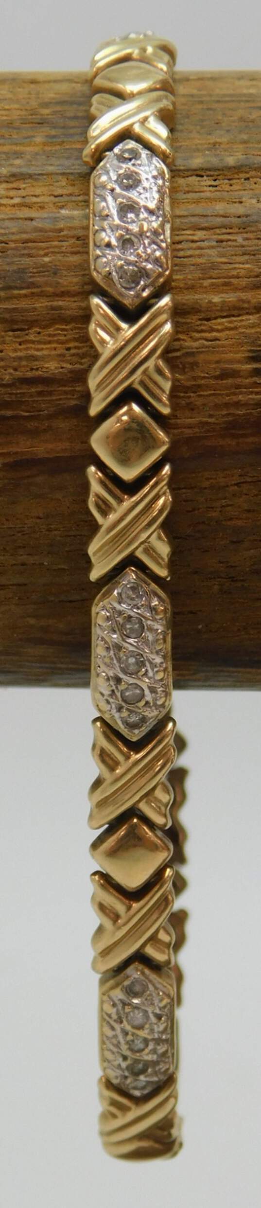 10K Yellow Gold 0.25 CTTW Diamond Bracelet- For Repair 5.1g image number 2