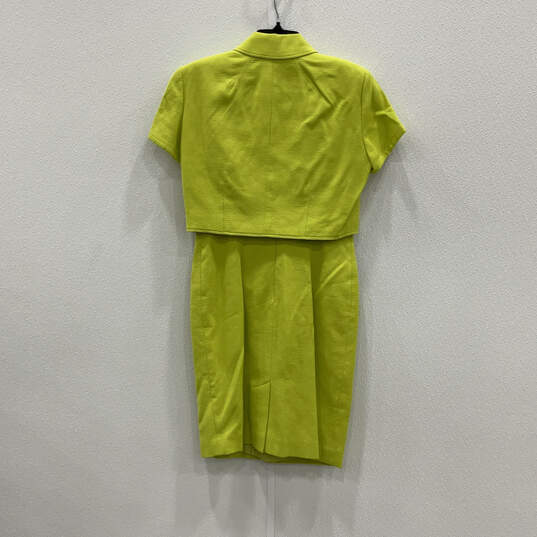 Womens Highlighter Green Short Sleeve Front Button 2 Piece Set Size 4 image number 2