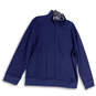 Mens Blue Long Sleeve Quarter Zip Mock Neck Pullover Sweatshirt Size Large image number 4