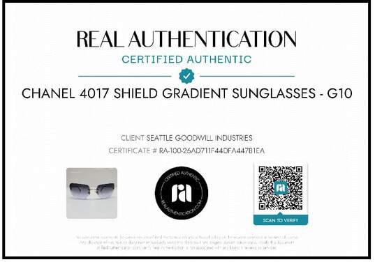 AUTHENTICATED CHANEL 4017 PURPLE GRADIENT RIMLESS SUNGLASSES W/ CASE image number 2