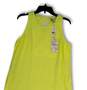 NWT Womens Yellow Round Neck Sleeveless Keyhole Back Mini Dress Size Medium image number 3