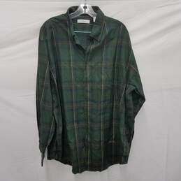 Turnbury 100% Cotton Green Plaid Long Sleeve Shirt Size XL/35