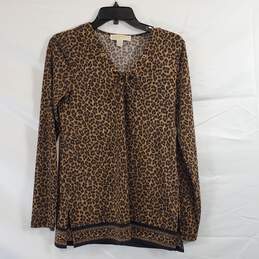 Michael Kors Women Cheetah Print Blouse Small