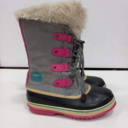 Sorel Women's Joan of Arctic Pink & Gray Snow Boots Size 4