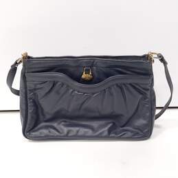 Etienne Aigner Navy Leather Shoulder Handbag