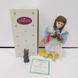 The Ashton Drake Galleries Porcelain Doll In Box w/ Little Dog Figurine