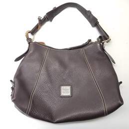 Dooney & Bourke Brown Pebbled Leather Shoulder Hobo Tote Bag