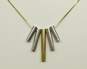 14K White & Yellow Gold Graduated Cylinder Tube Pendants Box Chain Necklace 3.4g image number 1