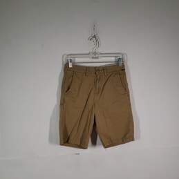 Mens Regular Fit Slash Pockets Flat Front Chino Shorts Size 28/16