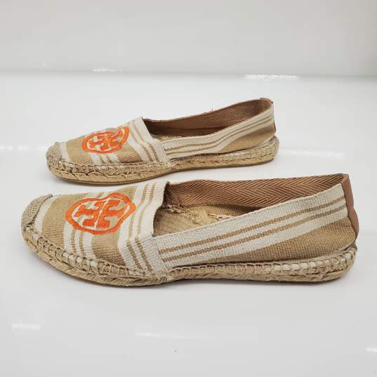 Tory Burch Women's Beige Striped Espadrilles Size 8 image number 2