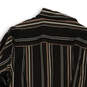 Mens Brown Striped Long Sleeve Spread Collar Button-Up Size X-Large image number 4