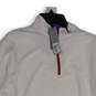 NWT Mens White Mock Neck Long Sleeve 1/4 Zip Pullover T-Shirt Size Large image number 4
