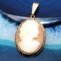 Vintage 10K Yellow Gold Cameo Pendant - 2.7g image number 2