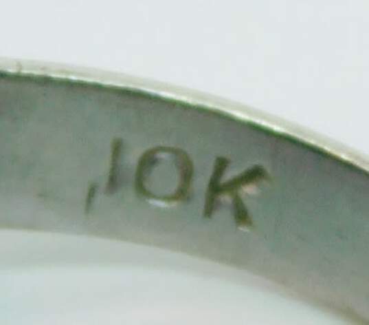 Vintage 10k White Gold Onyx Monogrammed Ring 4.9g image number 5