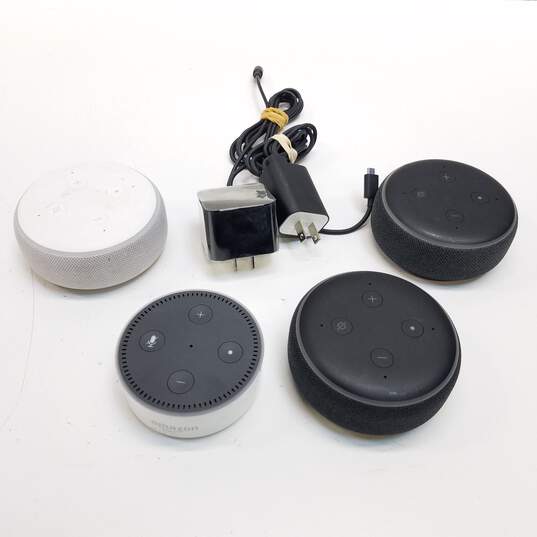 Bundle of 4 Amazon Echo Dot Smart Speakers image number 1