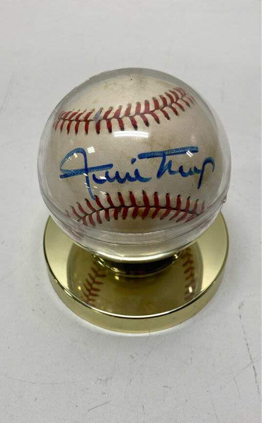Encased Rawlings Baseball Signed by Willie Mays - San Francisco Giants image number 1
