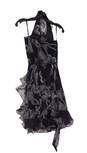 Womens Black White Paisley Sleeveless Summer Ruffle Wrap Dress Size 2 image number 1