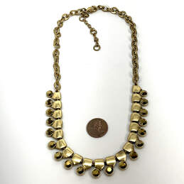 Designer J. Crew Gold-Tone Metallic Gold Rhinestone Fashion Chain Necklace alternative image