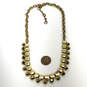 Designer J. Crew Gold-Tone Metallic Gold Rhinestone Fashion Chain Necklace image number 2