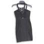 Womens Black Side Zip Open Crisscross Front Bustier Bodycon Dress Size S image number 2