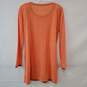 Eileen Fisher Orange 100% Linen Long Sleeve Tunic Top image number 2