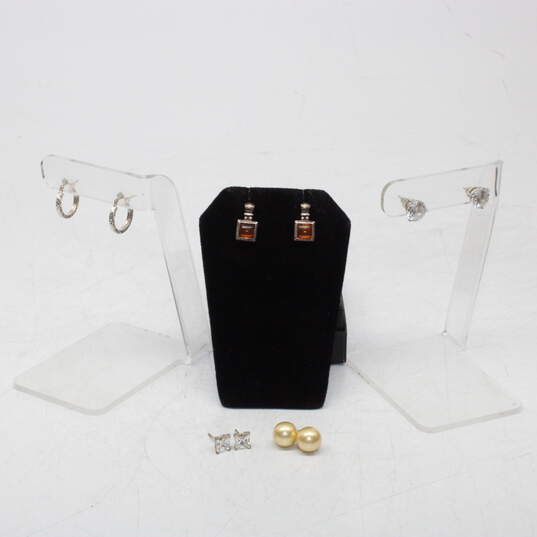 Assortment of 5 Pairs of Sterling Silver Earrings-12.8g image number 1