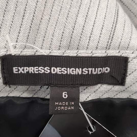 Express Women Grey Stripe Pencil Mid Skirt Sz 6 NWT image number 3