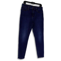 Womens Blue Denim Medium Wash Pockets Casual Skinny Leg Jeans Size 31