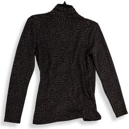 Womens Gray Animal Print Surplice Neck Long Sleeve Pullover Sweater Size SP alternative image