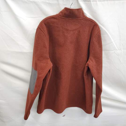 L. L. Bean Men's Allagash Dark Russet Red Fleece Henley Pullover Size Large NWT image number 2