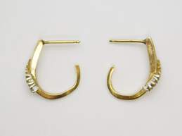 14k Yellow Gold Diamond Accent Post Back Earrings 2g