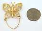 14K Gold Unique Butterfly Charm Holder Pendant 4.0g image number 4