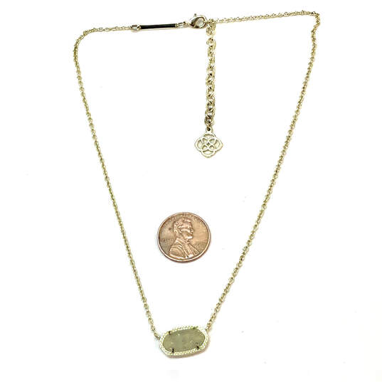 Designer Kendra Scott Gold-Tone Link Chain Elisa Pendant Necklace image number 2