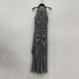 NWT Womens Gray Halter Neck Back Zip Sleeveless Long Maxi Dress Size 10 alternative image