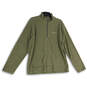 Mens Green Fleece Long Sleeve 1/4 Zip Mock Neck Pullover Jacket Size L image number 1
