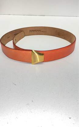 Donna Karan Orange Leather Belt Size M alternative image