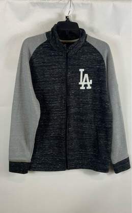 Fanatics Mens Black Los Angeles Dodgers Long Sleeve Full Zip Sweater Size L