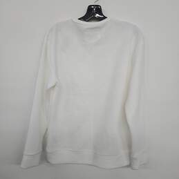 EXPRESS White Ribbed Long Sleeve Crewneck Sweater alternative image